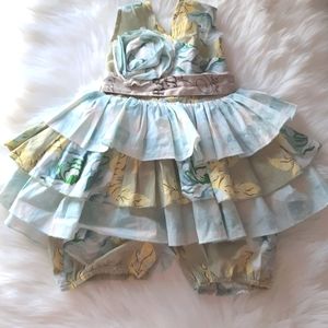 NWOT Girls Mustard Pie Triple Layered Romper Size 12 months